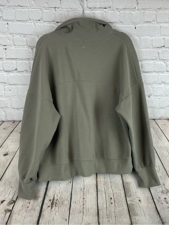 Calia Size XXL Taupe Textured Minimalist 1/2 Zip Cropped Sweatshirt LKNW - Picture 3 of 6